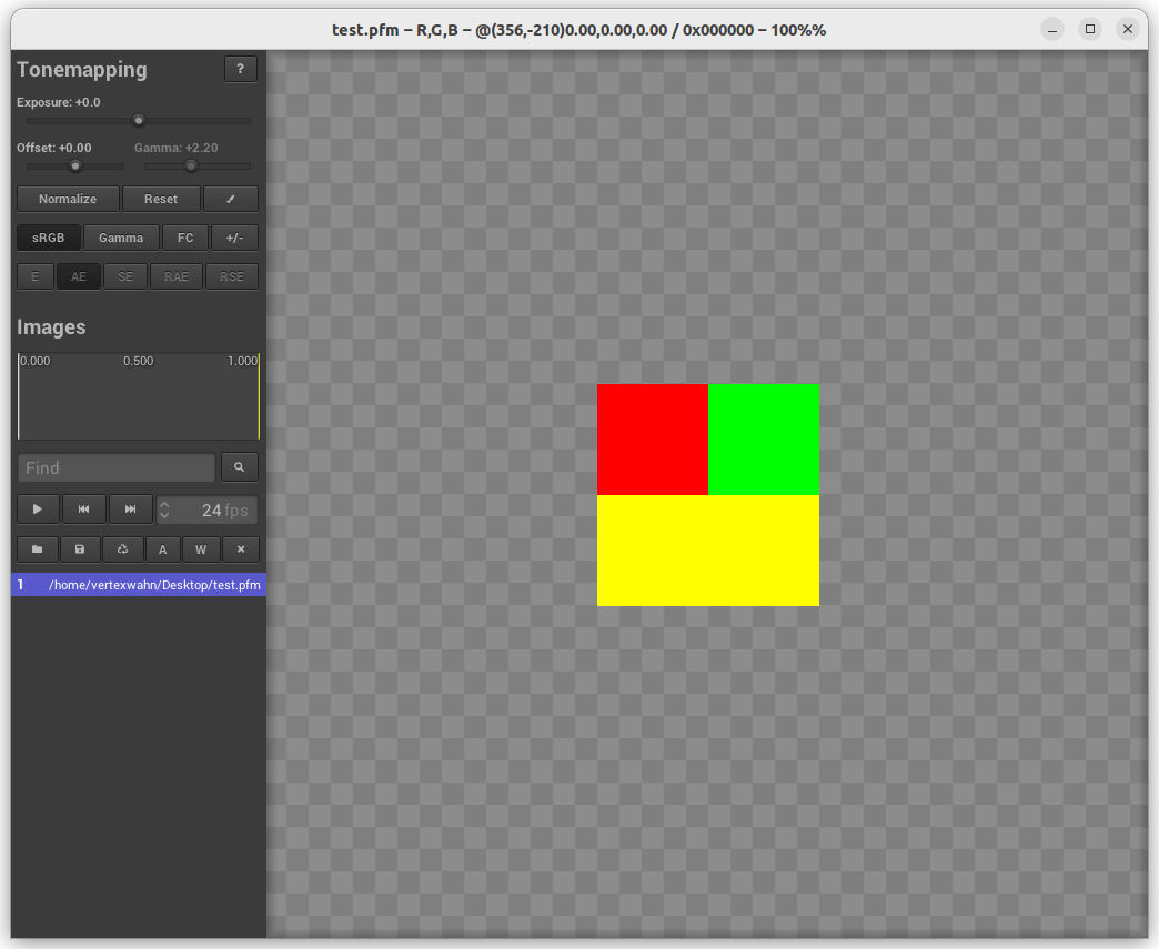 Viewing a PFM image in tev